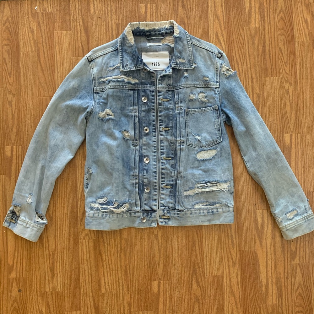 1975 Zara distressed denim jacket